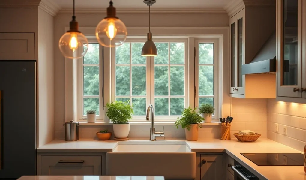 over kitchen sink lighting