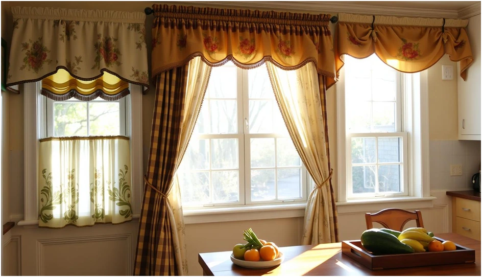 Kitchen curtain valances