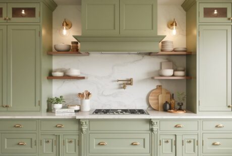 green kitchen cabinets